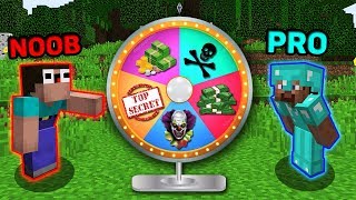 Minecraft NOOB vs PRO : SCARY WHEEL OF FORTUNE CHALLENGE IN MINECRAFT! ANIMATION!