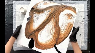 Жидкий акрил - fluid art, техника рисования "срез камня"
