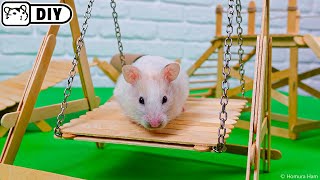 DIY HAMSTER Playground ? Popsicle Stick Crafts ? DIY Hamster Swing and Slide ? Syrian Hamster