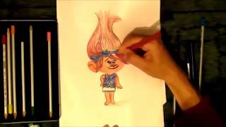 How to draw Princess Poppy Trolls