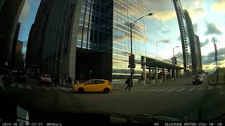 Chicago cabbie driving recklessly and nearly in a high speed collision.
