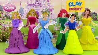 Disney Princess Clay Buddies Pâte à modeler Robes ♥ Rapunzel Cinderella Snow White