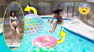 CAN A PREGNANT WOMEN JUMP 10 FT INTO THE HOLE!? *CHALLENGE*