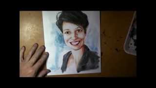 Aquarela com tinta acrílica