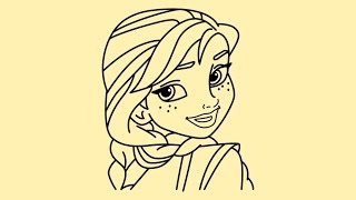 How to draw Anna Frozen | Как нарисовать Анну Холодное сердце | Cómo dibujar Anna Frozen