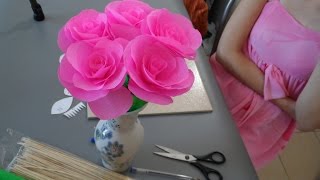 ♥ Розы из Гофрированной Бумаги. Поделки из бумаги своими руками ♥ DIY Flower Rose