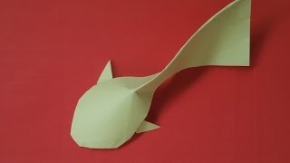 Как сделать рыбку из бумаги. Оригами рыбка из бумаги.