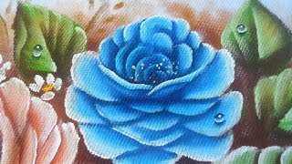 Pintura em tecido | Como pintar Rosa Azul | passo a passo | Marcos Pedro