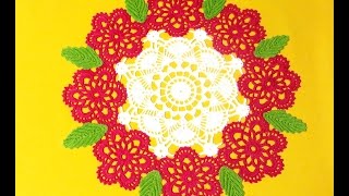 Салфетка крючком "Розы"_Часть 2_Doily crochet Roses