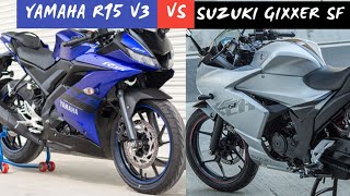 2019 SUZUKI GIXXER SF  VS 2019 YAMAHA R15 V3  DETAILED COMPARISON | GIXXER SF VS R15 V3