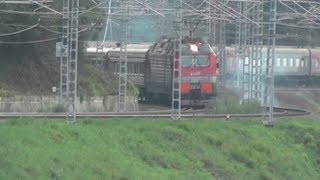 Солнце, море, волны, поезда... (2ЭС4к-134, 2ЭС4к-081, АЧ2-030)