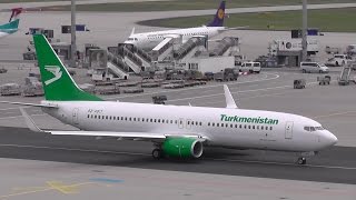 [FullHD] Turkmenistan B737-800 EZ-AO17  taxi and takeoff @ Frankfurt Airport
