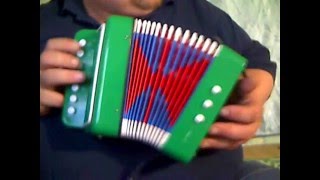 Играю первый раз, не судите! На игрушечном аккордеоне детские песни "Добрый жук, Кузнечик"
