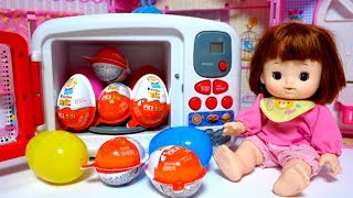 Baby Doll Microwave Kitchen Toy and Kinder Surprise Eggs