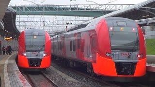 Электропоезда ЭС2Г-033 и ЭС2Г-036 "Ласточка" станция "МЦК" Андроновка
