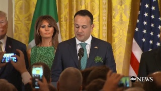President Donald Trump delivers remarks at annual shamrock bowl presentation ceremony | ABC News