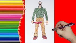 How to draw Jason Voorhees, Как нарисовать Джейсона Вурхиза