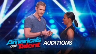 Michael John: Sexy Magician Tries to Kiss Mel B - America's Got Talent 2015