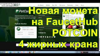 НОВИНКА!!! монета PotCoin на faucethub / 4 крана.