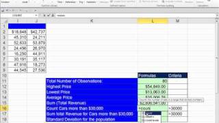Office 2010 Class #23: Excel Functions & Defined Names, SUM, COUNT, COUNTA, SUMIF, COUNTIF