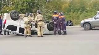 ДТП.  Саранск.  Ларугс перевернулся
