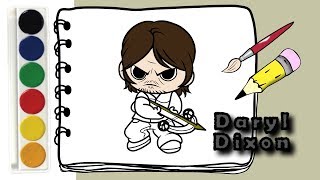 Рисуем Дэрила Диксона Раскраска ходячие Draw Daryl Dixon Coloring the Walking