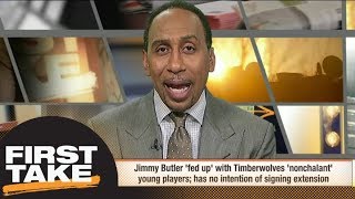 Stephen A. isn't buying Jimmy Butler being 'fed up' with Wolves' young players | First Take | ESPN