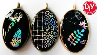 Кулоны из эпоксидной смол с голографией/Epoxy resin jewelry