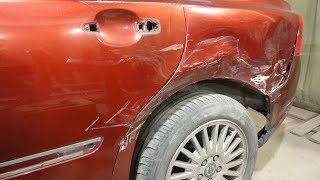 Рихтовка заднего крыла.Volvo S40