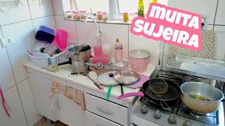 Limpando a cozinha, estava muito suja, mercado | Ju Carvalho