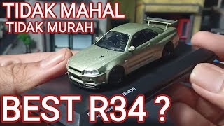 NISSAN SKYLINE GTR R34 KYOSHO 1/64 DIECAST REVIEW INDONESIA
