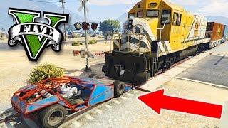 GTA V Online: O NOVO CARRO RAMPA e DESAFIO CONTRA O TREM!!
