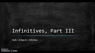 Infinitives, Part III - 'verb + (object) + infinitive' with a Change in Meaning!