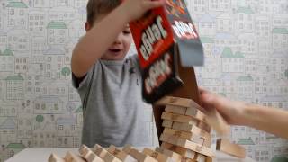 Играем в игру Дженга от Hasbro строим башню Jenga unboxing and play