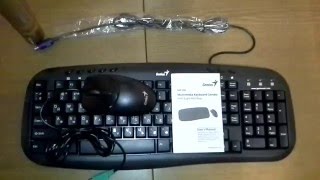 Распаковка комплекта Genius KM-200 PS/2 Black CB (31330199117).
