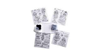 3 Birds Studio Stamp Girls Stamp Kit with Acrylic Block
