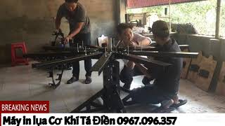 Máy in lụa Cơ Khí Tá Điền 2019 dạng tròn xoay 10 màu 0967.096.357