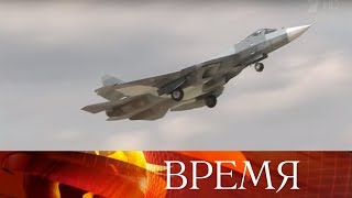 Над базой Хмеймим в Сирии Су-57 - новейшие истребители с фантастическими возможностями.