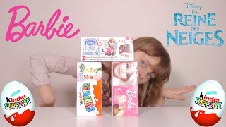 [OEUF] Oeufs Surprise Reine des Neiges, Barbie et Kinder - Unboxing Surprise Eggs Disney Frozen