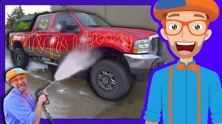 Blippi Car Wash | Truck Videos for Children