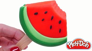 DIY Paleta de Sandia Play Doh Crea Fruta Realista Con Plastilina Manualidades DCTC