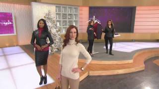 Susan Graver Plush Knit Metallic Turtleneck Sweater with Lisa Robertson