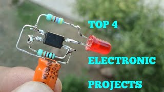 TOP 4 ELECTRONIC PROJECTS WITH TRANSISTOR 5200, OPTOCOUPLER, HALL EFFECT SENSOR AND LDR.
