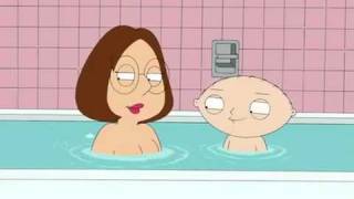 Meg and Stewie in the bath tub