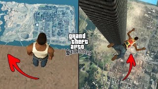 Jumping Off The Tallest Tower in GTA San Andreas! (Height 3500 Meters)