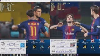 PES 2018. Intel Pentium G4560 vs. AMD A8-9600. 720p high.