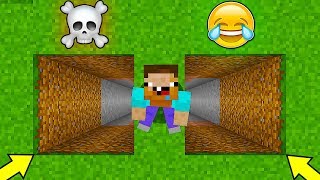В КАКУЮ ЯМУ УПАДЕТ НУБ В МАЙНКРАФТ? КАК ВЫЖИТЬ НУБУ? ТРОЛЛИНГ В MINECRAFT | ЗАЩИТА НУБА | МУЛЬТИК