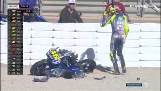 VALENTINO ROSSI BIG CRASH IN VALENCIA TEST