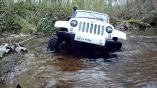 Jeep Jk Wrangler Rubicon Unlimited ***Revolution*** RC 4x4 Axial SCX-10 Creek/Rock Run.