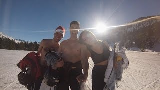 Skiing without T-shirt